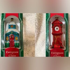 Santa’s Best, Vintage European Mouth Blown Glass Ornaments, Hand Crafted, 1996